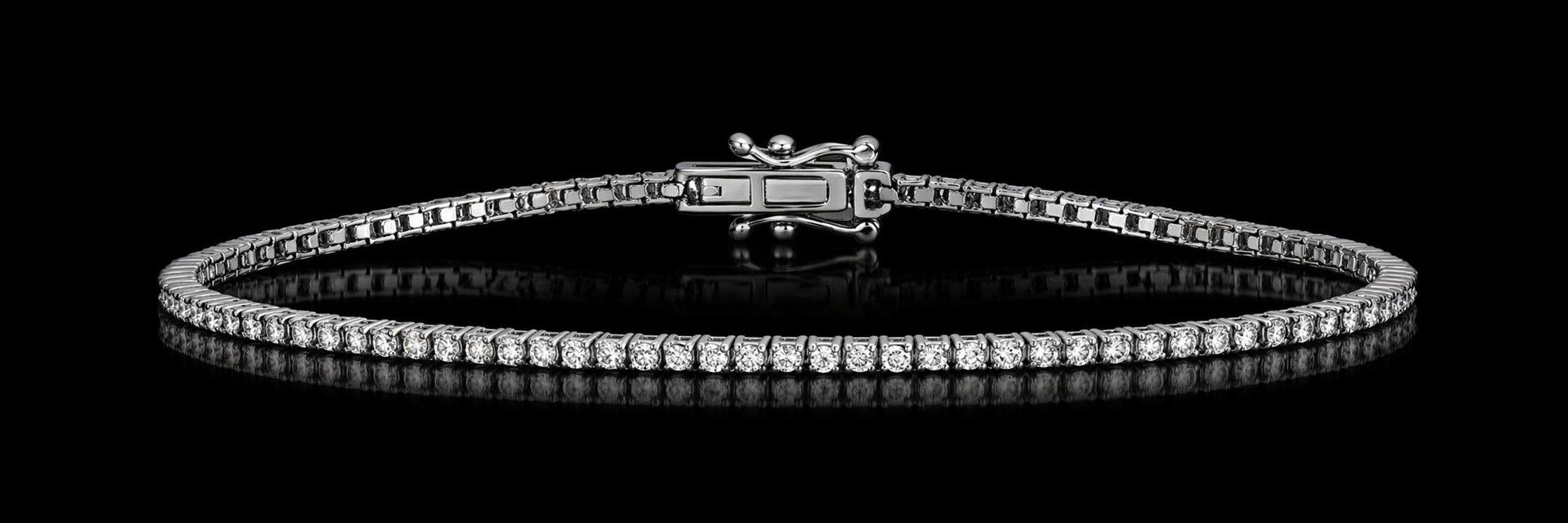 Ladfox lab diamond tennis bracelet in platinum